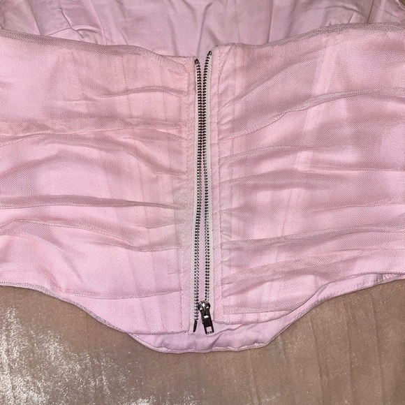 Barbie light baby pink zipper corset mesh and boning size small - Picture 2 of 2